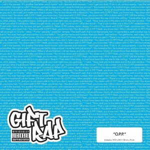 Gift Rap: "O.P.P." Officially  Licensed Rap Lyric Wrapping Paper (Blue)
